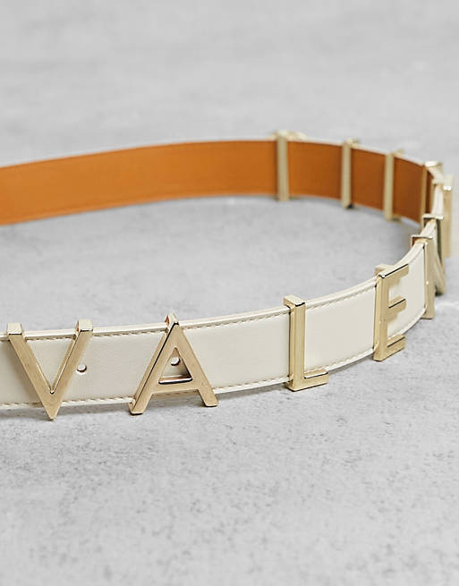 Designer Brands Valentino Bags Emma Winter logo belt in white 