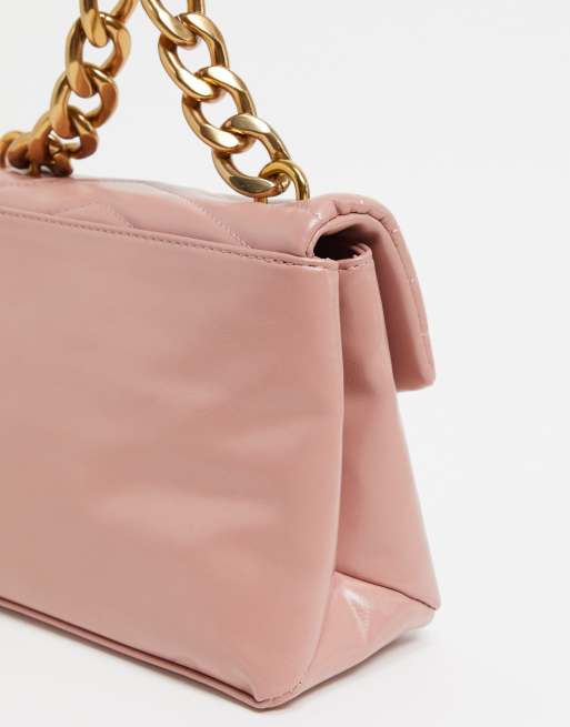 Valentino Bags Exclusivit Grifone Petit sac bandouli re matelass avec poign e en cha ne Vieux rose