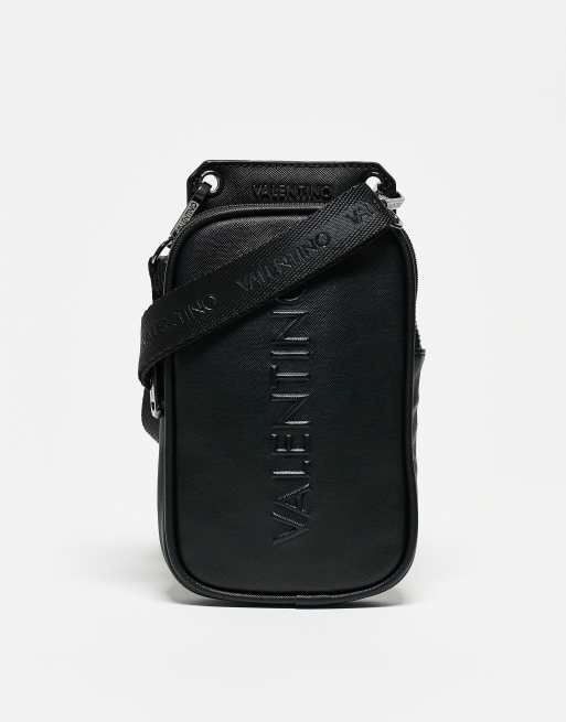 Valentino Bags – Fetch – Czarna torebka crossbody z pionowym logo