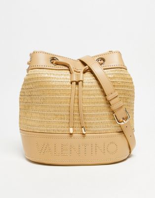 Valentino Bags Float embellished bucket bag in natural