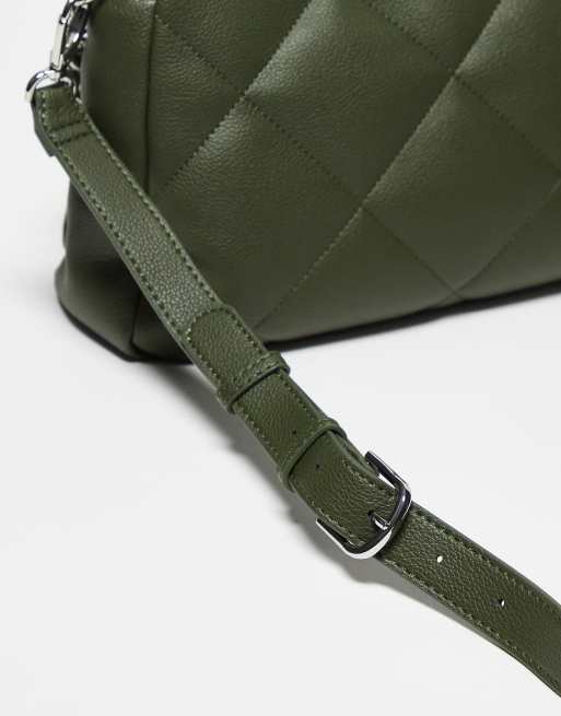 Valentino Bags – Gesteppte Umschlag-Tasche in Khaki mit Tragekette, 3 von 4