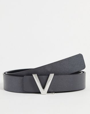 Valentino Bags Ginkgo reversible belt in dark grey