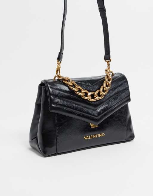 Valentino Bags Grifone quilted cross body bag with chain handle in black