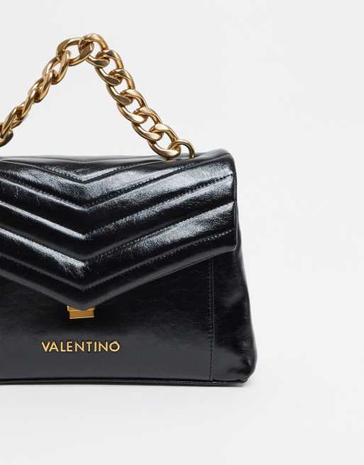 Valentino Bags Grifone quilted cross body bag with chain handle in black