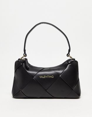 Valentino Bags Ibiza woven detail crossbody bag in black