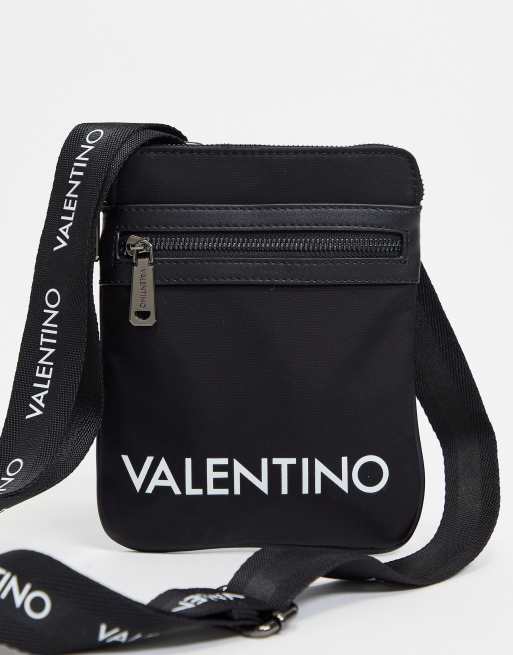 Valentino Bags Kylo Men Crossbody Bag in Black Small with Branded Logo