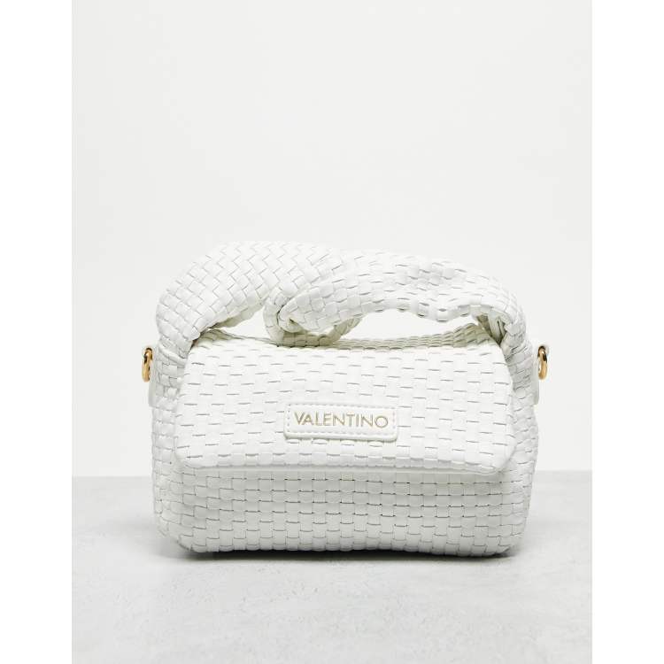 Valentino Bags Lemonade Geweven mini tas in wit