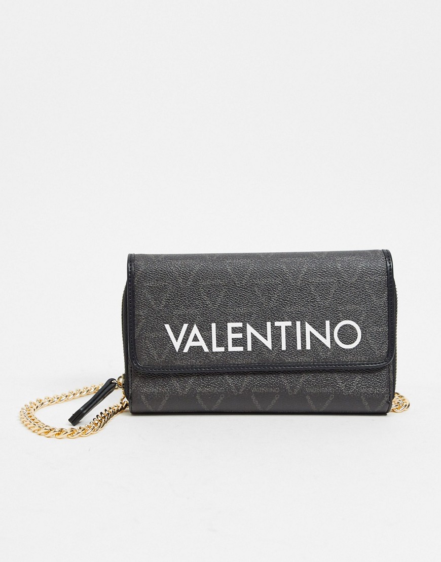 Valentino Bags - Liuto - Crossbody tas met logo en schakelkettinghengsel in zwart