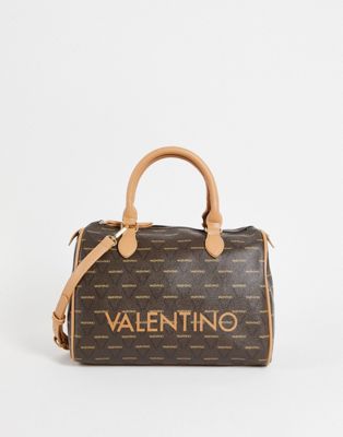 Valentino Bags Liuto monogram logo bowler bag in brown