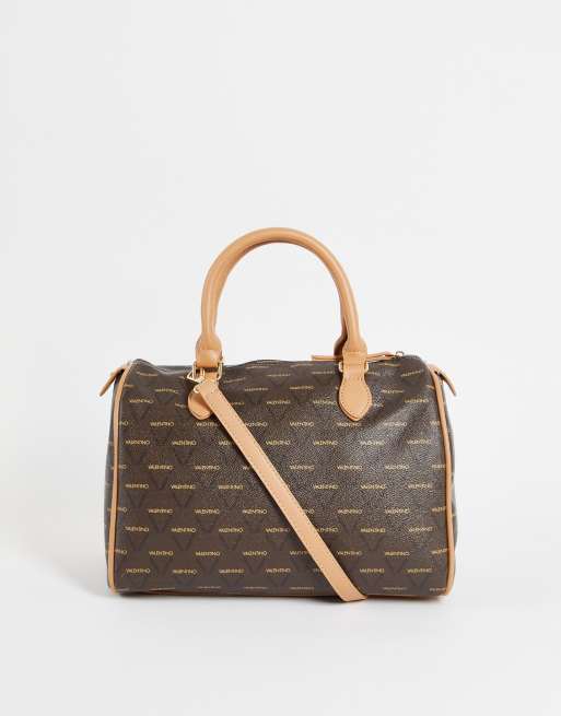 Valentino Bags Liuto monogram logo bowler bag in brown | ASOS