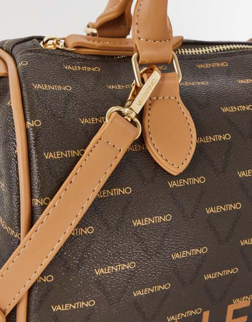 Valentino Bags Liuto monogram logo bowler bag in brown