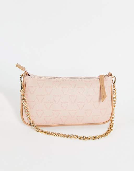 Valentino Bags Liuto monogram logo shoulder bag in pale pink