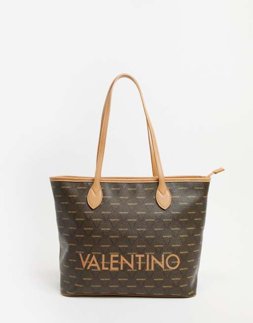 Valentino Bags Liuto multi logo large tote bag in brown