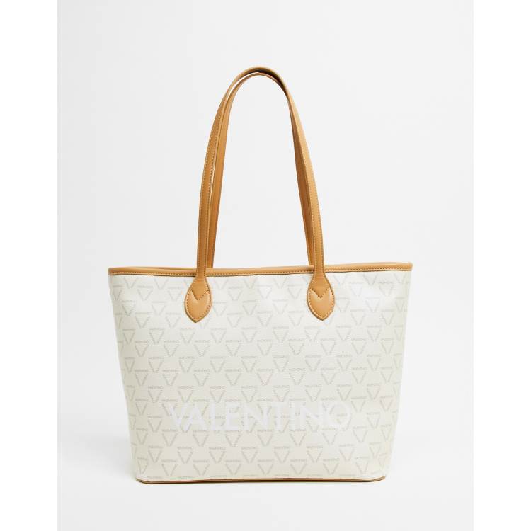 Valentino Bags Liuto multi logo large tote bag in white ASOS