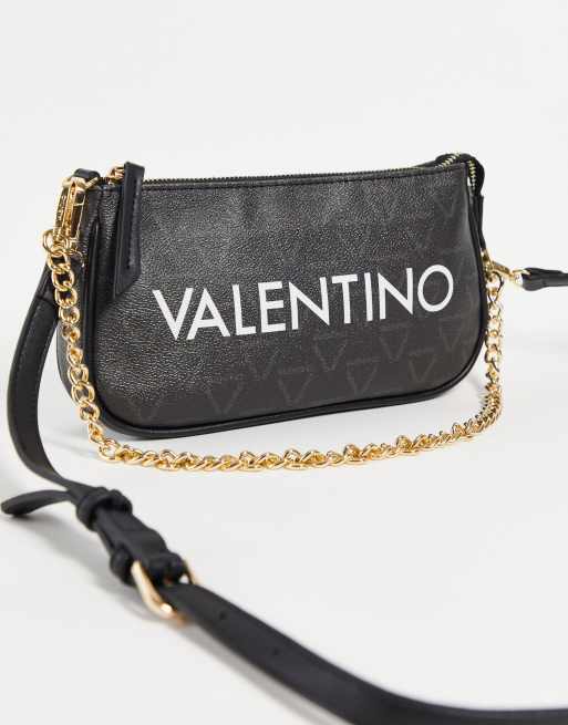 Valentino Bags - Liuto - Schoudertas met monogramprint in zwart