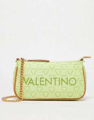 Valentino Bags Liuto shoulder bag in lime monogram print