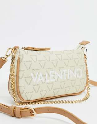 Valentino Bags Liuto monogram logo shoulder bag in pale pink