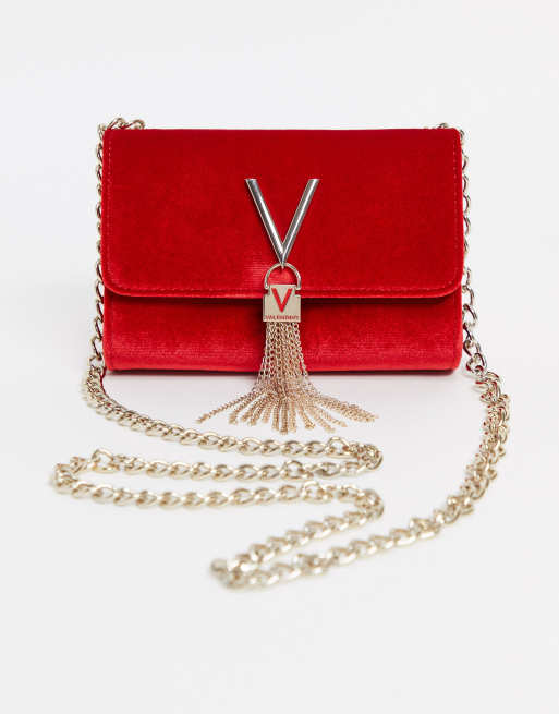 Valentino red best sale velvet bag