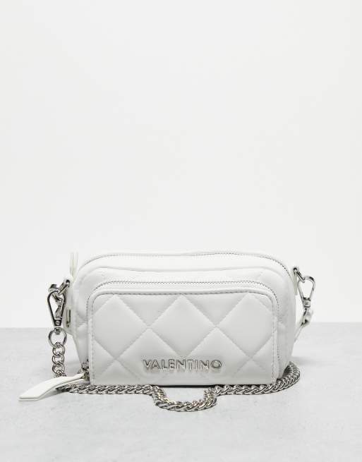 Valentino Bags - Ocarina - Camera bag trapuntata a tracolla in similpelle PU bianca