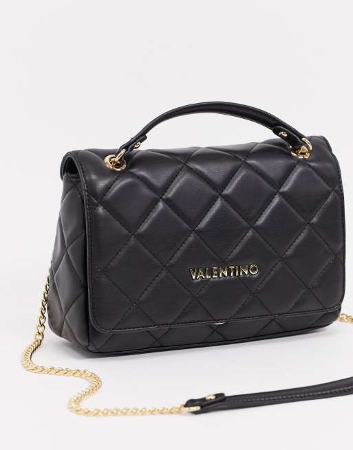 Valentino by Mario Valentino Ocarina black quilted cross body bag with  chain strap, ASOS