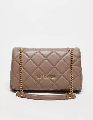 Valentino by Mario Valentino Ocarina large quilted cross body bag with  chain strap in white, ASOS