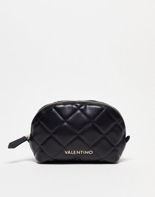 Valentino Bags Ocarina quilt make up bag in black