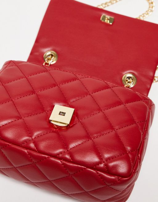 Valentino Bags Ocarina quilted bag with cross body chain strap in red