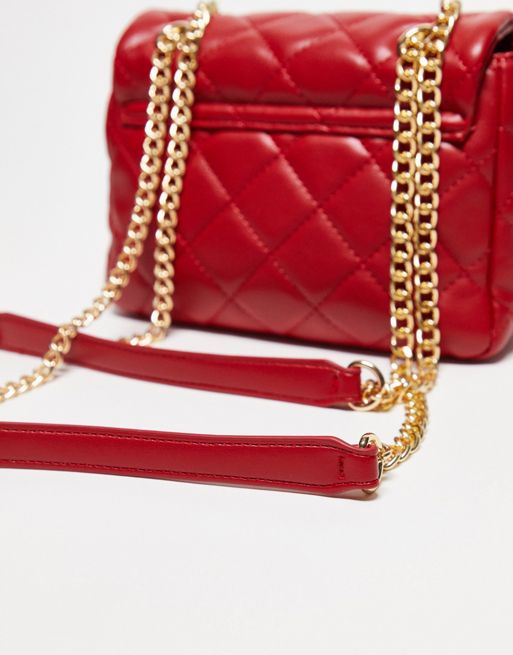 Valentino by Mario Valentino Red Quilted Heart Lock Detail Cross Body Bag,  $99, Asos