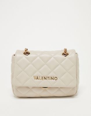 Valentino Bags Ocarina quilted bag with cross body chain strap in white