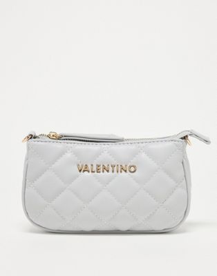 Valentino Ocarina quilted cross body bag with chain strap in grey