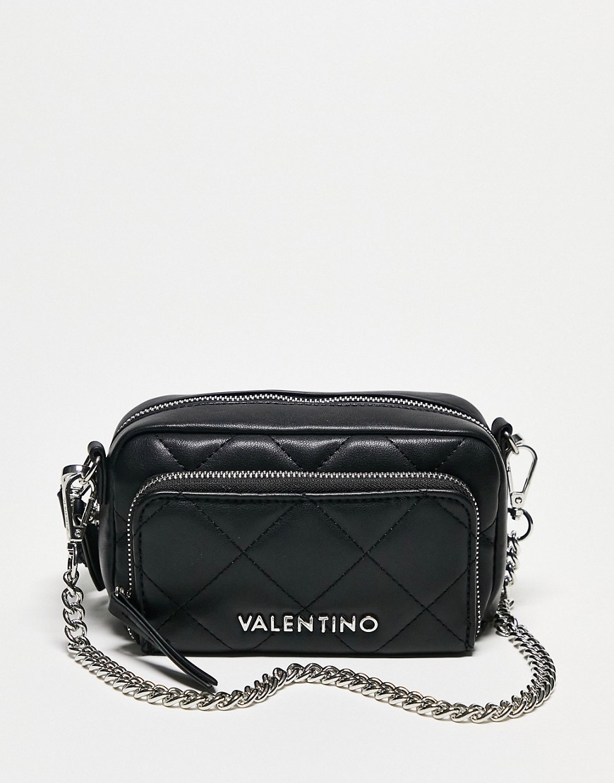 Valentino Ocarina quilted cross body camera bag in black PU