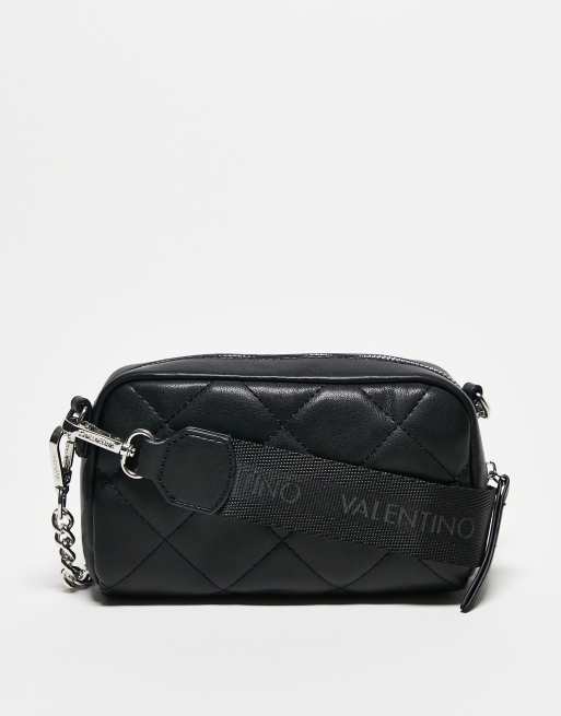 Valentino by Mario Valentino Ocarina black quilted cross body bag with  chain strap, ASOS