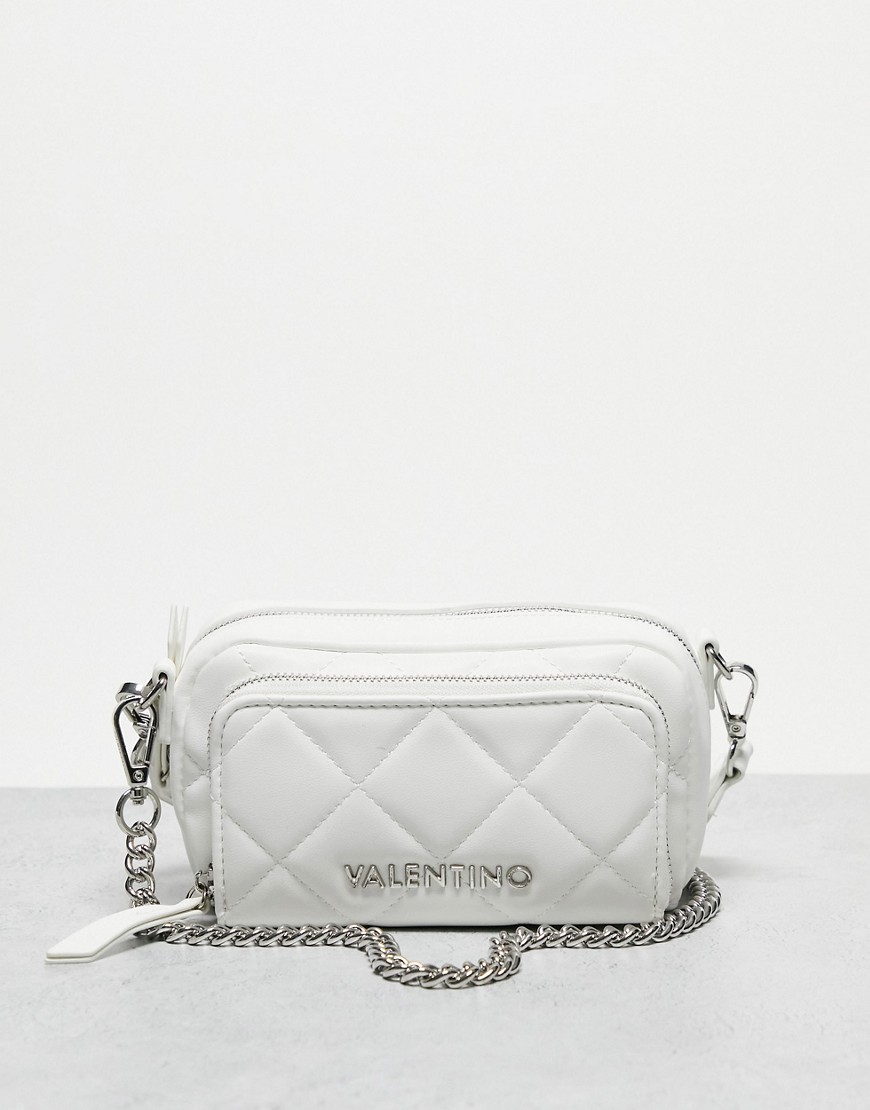 Valentino Bags Ocarina quilted cross body camera bag in white PU