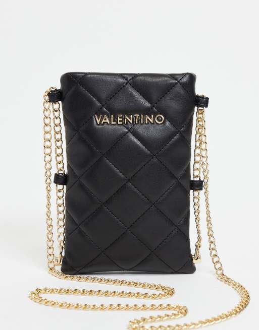 Valentino by Mario Valentino Ocarina black quilted cross body bag with  chain strap, ASOS