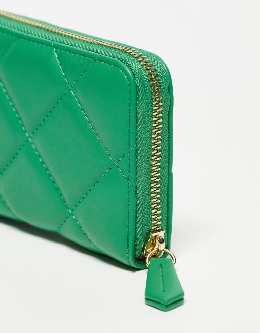 Valentino Bags Ocarina zip around quilted purse in green