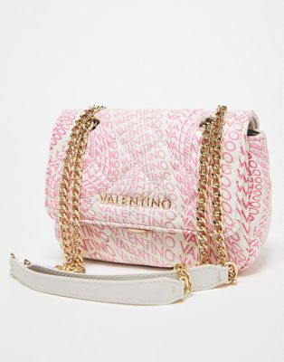 Valentino Bags Ocean Re small cross body bag in pink logo print