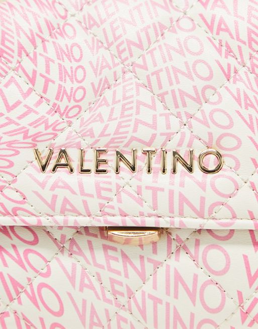 Valentino Bags Ocean Re Small Cross Body Bag In Pink Logo Print