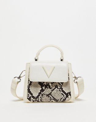 Valentino Bags Peri bag with top handle in white snake