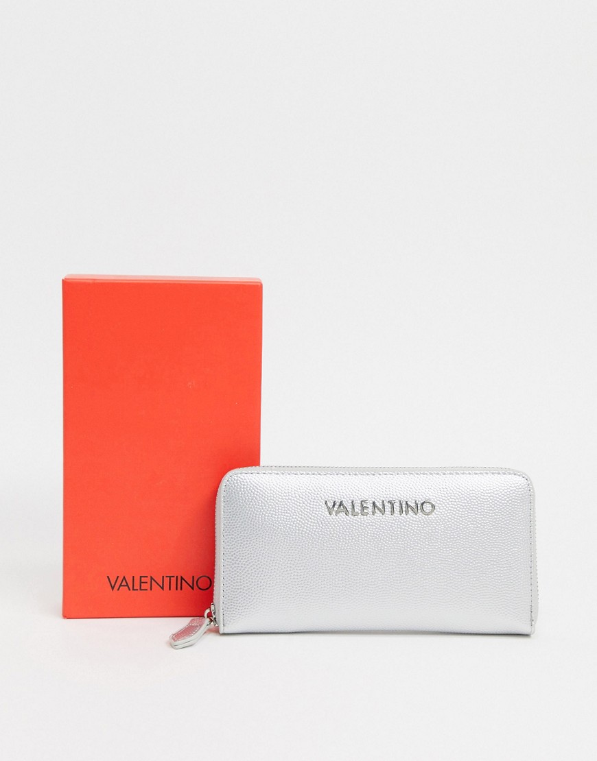 Valentino Bags - Portemonnee met rits rondom in zilver