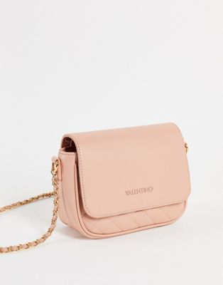 Valentino Bags quilted cross body bag with chain strap in light pink