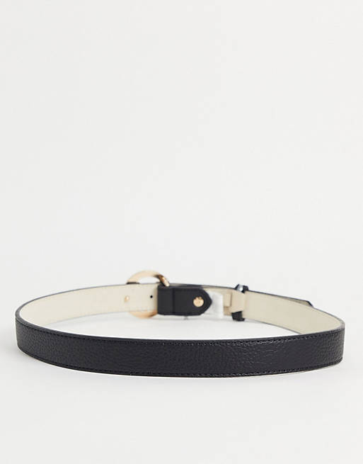  Valentino Bags Round logo belt in black and gold 
