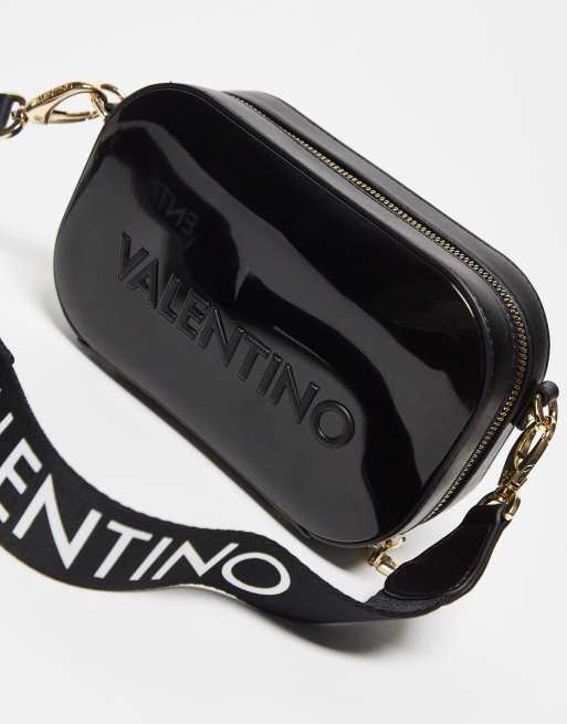 Valentino Bags Sabel Sac bandouli re pour appareil photo avec logo ton sur ton Noir verni