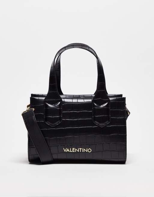 Valentino Bags – Satai – Svart, krokodilskinnsmönstrad väska