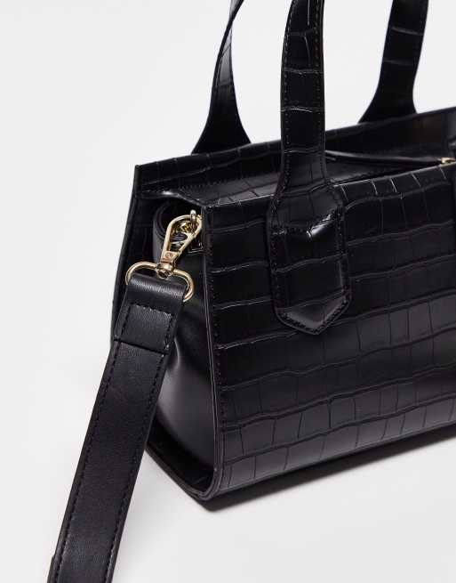 Valentino Bags – Satai – Tasche in Kroko-Schwarz, 3 von 4