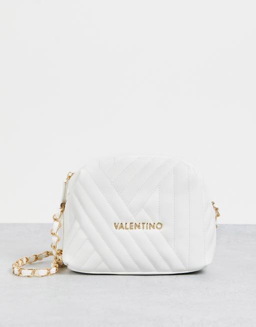 Valentino Bags Signoria Doorgestikte crossbody tas in wit