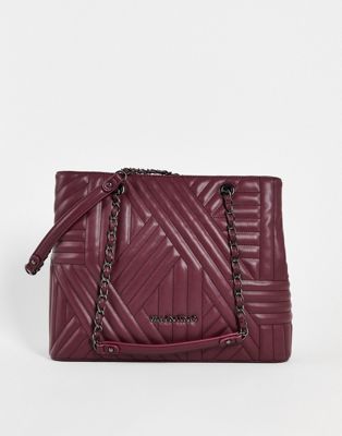 Valentino Bags Signoria quilted shoulder bag in burgundy