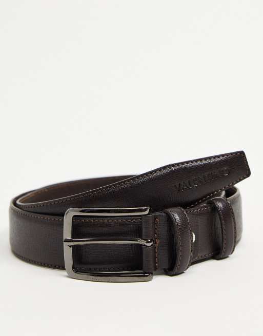 Valentino Bags Victor pin buckle belt in brown ASOS