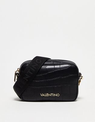 Valentino Bags windy camera bag in black croc