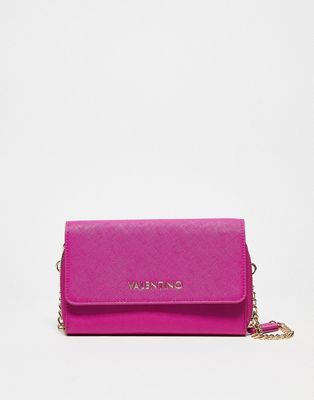 Valentino zero crossbody bag with chain strap in hot pink