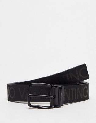 Valentino barione logo belt in black